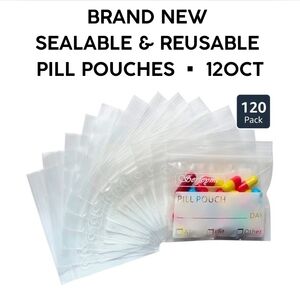 🫟 3/$12 🫟Clear Sealable Pill Pouches - 120 Pack